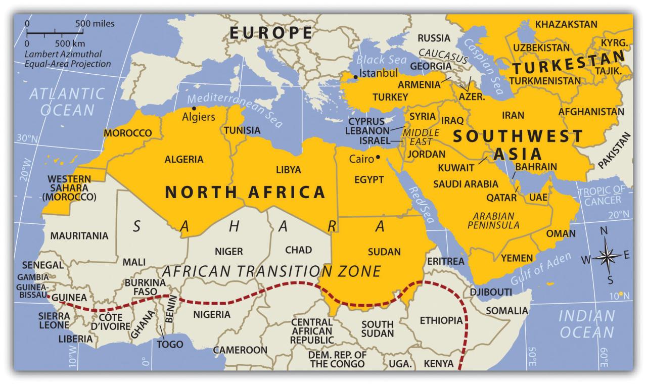 Africa map north asia southwest