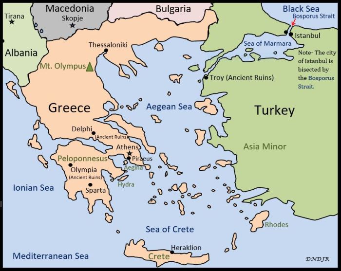 Labeled map of ancient greece