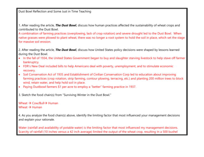 Complete the following paragraph about the dust bowl.