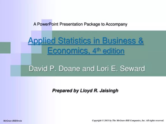 Applied statistics in business and economics doane pdf